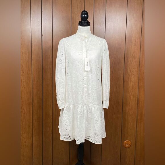 AKRIS PUNTO Eyelet Lace Flounce-Hem Dress size 4 - Picture 5 of 14